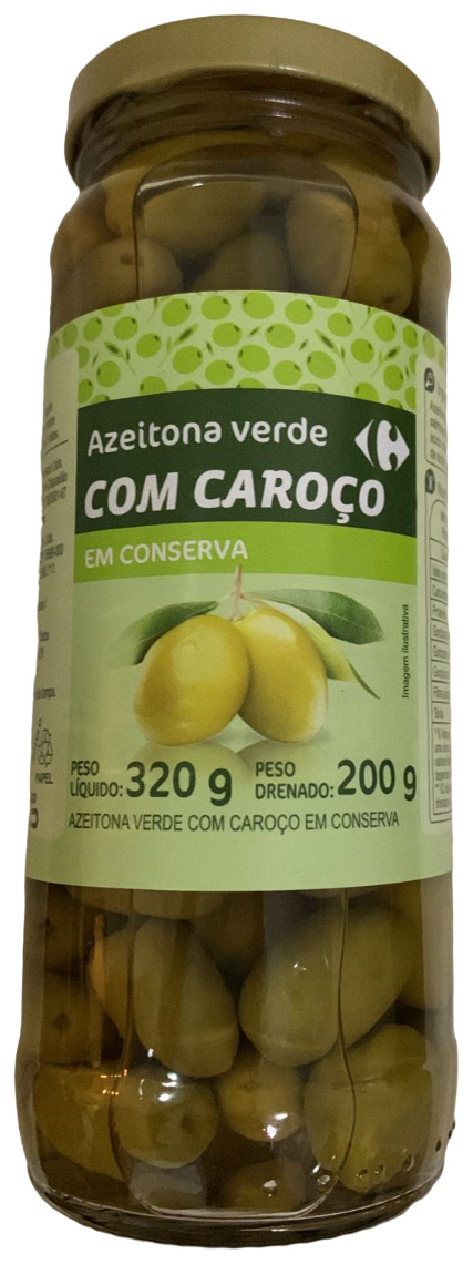 CARREFOUR AZEITONAS VERDES COM CAROÇO EM CONSERVA CARREFOUR AZEITONAS VERDES COM CAROÇO EM CONSERVA