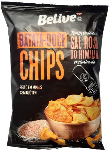 BELIVE BATATA-DOCE CHIPS TEMPERADO COM SAL ROSA DO HIMALAIA
