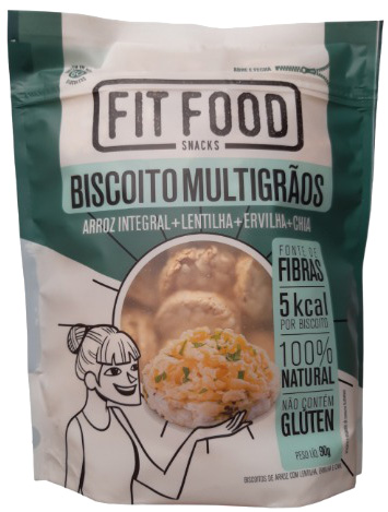 FIT FOOD BISCOITO MULTIGRÃOS ARROZ INTEGRAL+LENTILHA+ERVILHA+CHIA