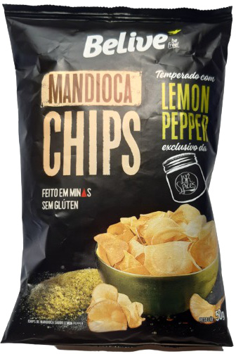 BELIVE MANDIOCA CHIPS TEMPERADO COM LEMON PEPPER