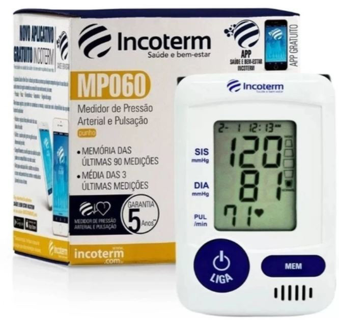 INCOTERM MEDIDOR DE PRESSÃO ARTERIAL DE PULSO - MP060