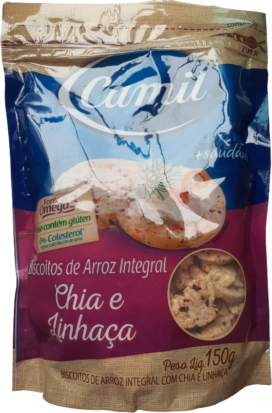 CAMIL BISCOITO DE ARROZ INTEGRAL CHIA E LINHAÇA